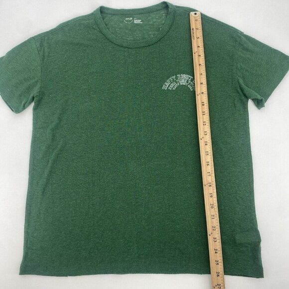 Aerie Size Small Breezy Boyfriend Linen Blend T-Shirt Green Happy Right Here - Picture 10 of 13